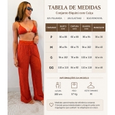 Conjunto Triquíni Cortininha Com Calça Pantalona 3 Peças - Branco