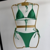 Kit 3 Itens Conj Biquíni Cortininha com Saída de Praia Tule - Verde