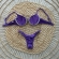 Biquíni Texturizado Com Detalhe Metálico No Centro - Roxo