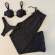 Kit Biquini Com Calça Meia Taça Concha No Top Asa Delta - Preto