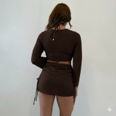 Kit 04 Peças Biquini De Renda Calcinha Asa Delta E Fio Duplo - Marrom