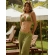 Conjunto Triquíni Cortininha Com Calça Pantalona 3 Peças - Verde Olivia