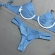 Biquíni  com Duas Alças Corrente e Lisa Calcinha com Tiras - Azul