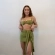 Kit Biquini Aplique Em Pedraria + Saia Com Amarração Frontal - Verde Oliva