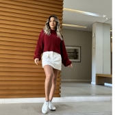 Cropped de Tricot Mousse - Vermelho