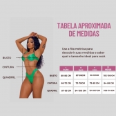 Kit 3 Pçs Biquini Meia Taça Calcinha Asa Delta + Saia Sereia - Bege
