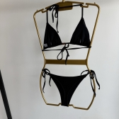 Kit 3 Itens Conj Biquíni Cortininha com Saída de Praia Tule - Preto