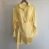 Conj Saída De Praia Chemise Manga Longa E Saia Franja Resort - Amarelo