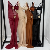 Kit Biquíni E Saída De Praia Vestido De Tule - Bege